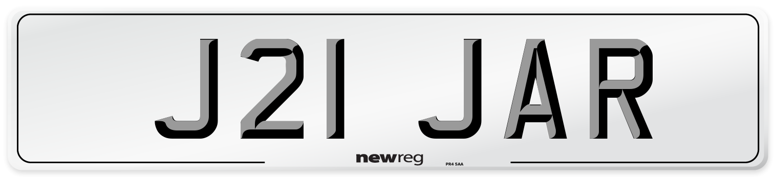 J21 JAR Number Plate from New Reg